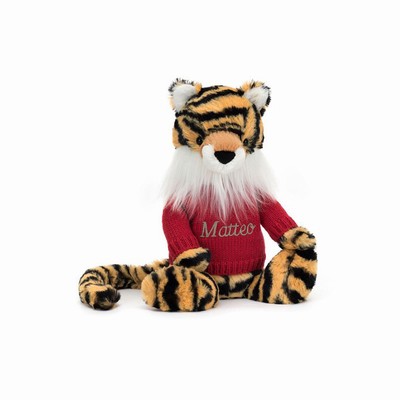 Jellycat Bashful Tiger with Red Jumper | IRDK-14976